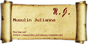 Musulin Julianna névjegykártya